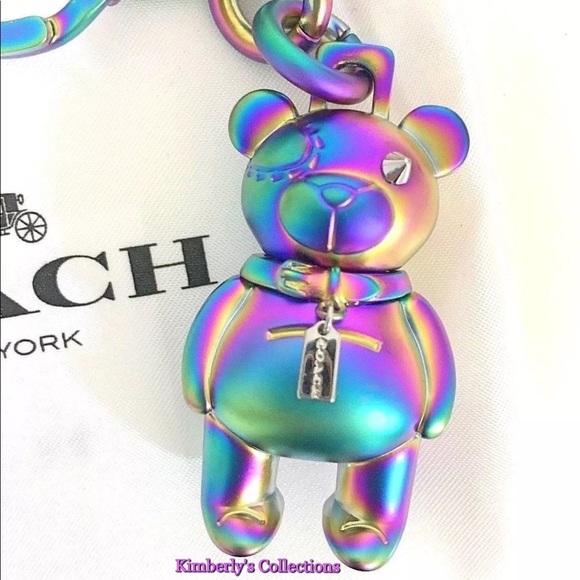 Coach Accessories - COACH Iridescent 3D Bear Keychain Handbag Charm